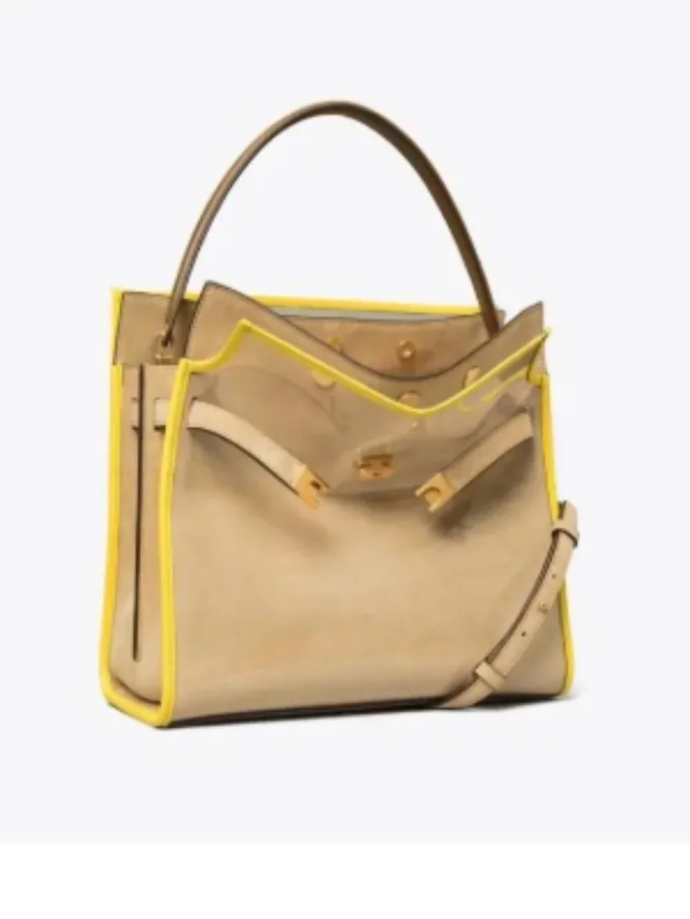 Tory Burch Lee Radziwill Raincoat Double Satchel/Shoulder Strap in Clear Multi